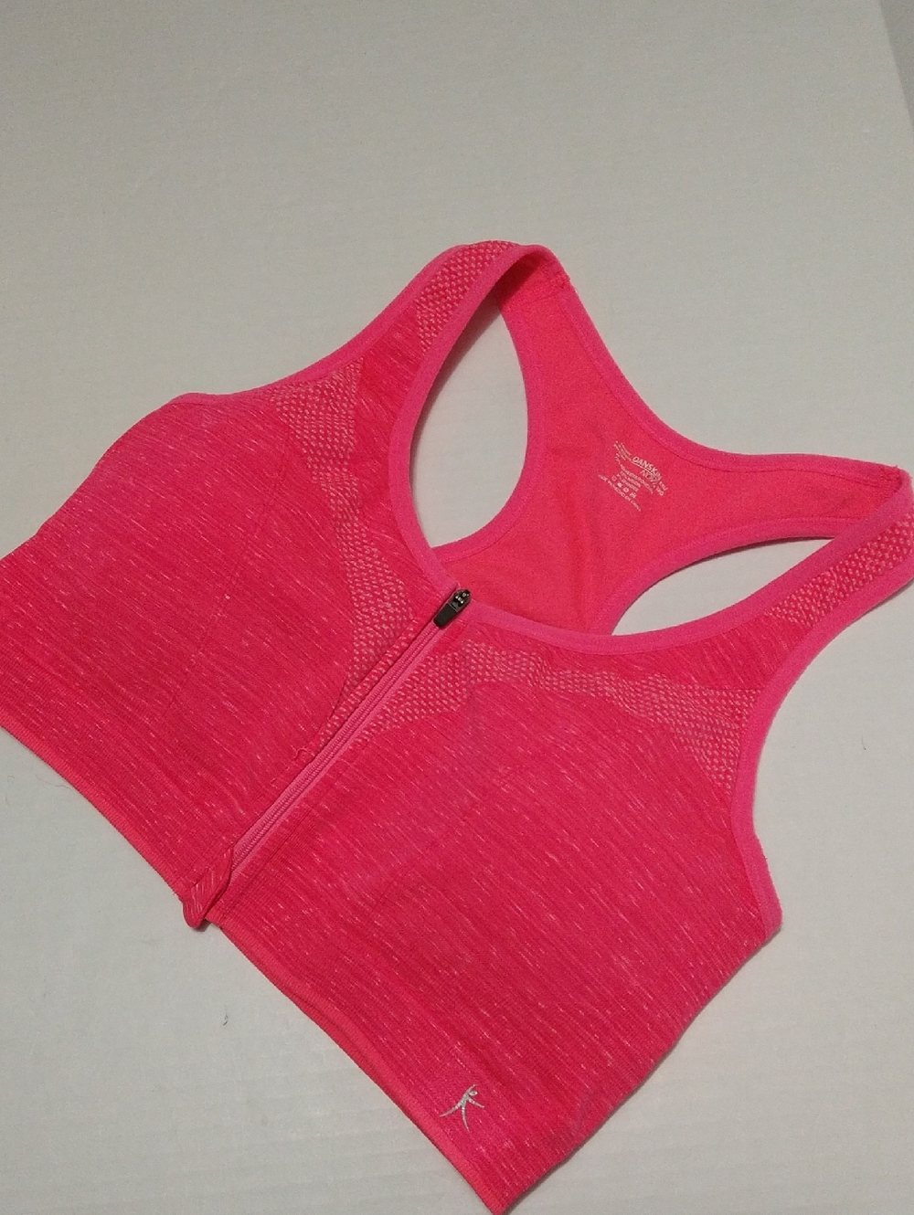 Danskin Neon Pink Racerback Sports Bra with Front Zip Size XXL